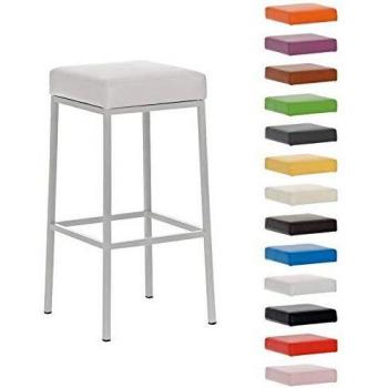 Taburete Montreal 85 Blanco Imbottito en Similpelle con Estructura Metálica Estable