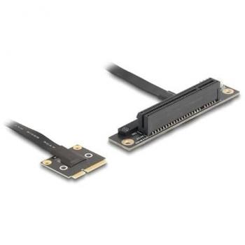 Adaptador Delock 81295 Mini PCIe Macho a PCIe 3.0 x8 Hembra con Cable de 20 cm en Ángulo de 90°