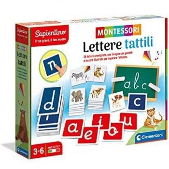 Clementoni Montessori - Letras Táctiles, Juego Educativo para Aprender el Alfabeto, A Partir de 3 Años, 16358