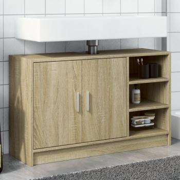 Armario de lavabo Sonoma 90x29x55 cm en aglomerado de madera de ingeniería color roble marrón