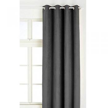Cortinas Linder SUEDINE LOURDE Gris 145x260 cm con Anillas Integradas, Pesada y de Poliéster