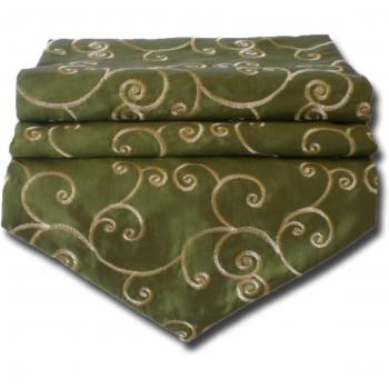 by soljo - verde mesa de mantel de lino camino de mesa corredor seda tailandesa Flores Elegante 250 cm de largo x 30 cm