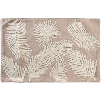 Funda cojín algodón 60x1x40 hojas marrón