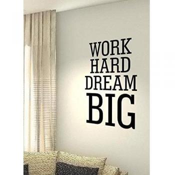 Trabajo duro Dream Big - motivación de entrenamiento salud entrenamiento gimnasio Fitness deporte corazón vida familiar amor casa juntos cita de pared Adhesivos de vinilo pegatinas Art Decor DIY