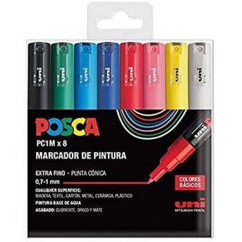 UNI Posca Set PC 1M Basic - Pack 8 rotuladores