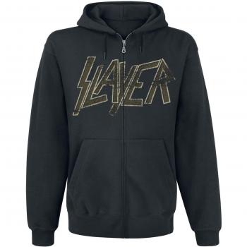 Slayer Burning Cross Skull Sudadera capucha con cremallera Negro XL