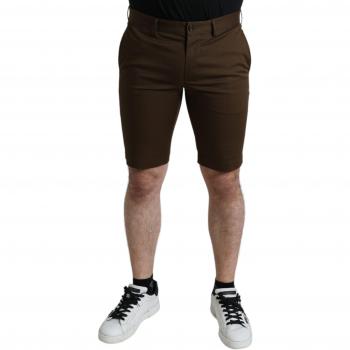 Dolce & Gabbana Brown Cotton Stretch Men Bermuda Shorts - IT44 | XS