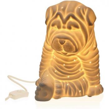 Lámpara de mesa Versa Perro Porcelana (17,1 x 19,6 x 15 cm)