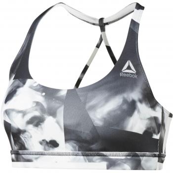 Reebok Wor Tri Back Bra Aop Sujetador Deportivo, Mujer, Negro