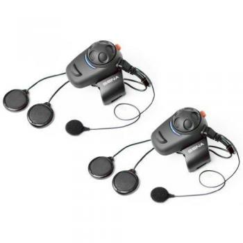 Sena SMH5D-02 Auricular E Intercomunicador Bluetooth, Para Scooters Y Motocicletas, Paquete Doble, Con Kit Para Casco Integral - descontinuado por el fabricante