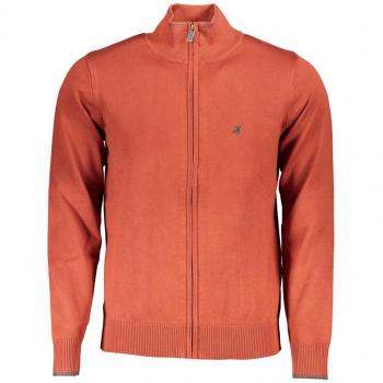 U.S. Polo Assn. Men's Brown Sleek Long Sleeve Zip Cardigan with Embroidery - XL