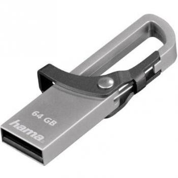 Pendrive HAMA FlashPen Hook-Style 64 GB USB 2.0, 15 MB/s, Gris