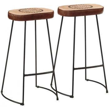 Taburetes de barra 2 uds marrón oscuro 44x37,5x78 cm vidaXL Silla Taburete de Bar para la Cocina Silla de bistró Taburete de Bar para el Desayuno