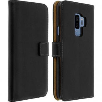 Funda Libro Billetera de Cuero Negro para Samsung Galaxy S9 Plus