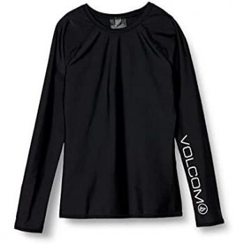 Volcom - Rash Guard Simply Solid L/S - Protector para Mujer, Color Negro, Primavera/Verano, Mujer, Color Negro, tamaño Extra-Small