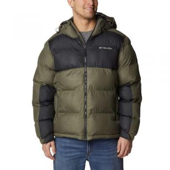 Columbia Chaqueta Pike Lake II Verde con capucha, forro, diseño outdoor para hombre, tamaño S