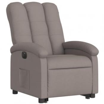 Sillón eléctrico reclinable elevable de tela gris taupe Vidaxl