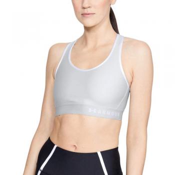 Under Armour Armour Mid Keyhole Sujetador Deportivo, Mujer, Gris, SM