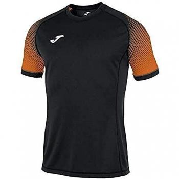 Joma Camisetas Equip. M/c, Hombre, hispa Negro/Naranja, S