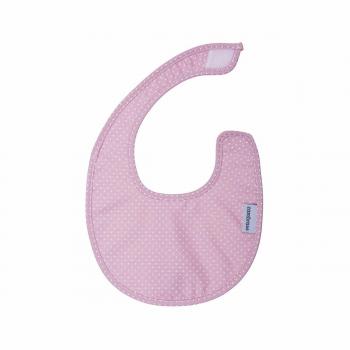 Babero Redondo Con Velcro Pic Rosa/Mota 16X19 Cm