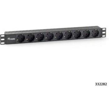 Equip 333282 - Regleta de Alimentación para Rack 19, 1U, 9 Tomas, 250V, 50/60 Hz, 16A, Cable de 1.8 m, Color Negro