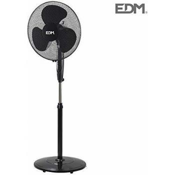EDM 33945 Ventilador de Pie con Base Circular 45W, Negro, 40x110-130 cm