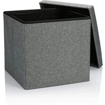 GREATOOL Puff Taburete 31x31x31cm, para Almacenaje Plegable Carga máxima de 140 kg, Otomano Asiento