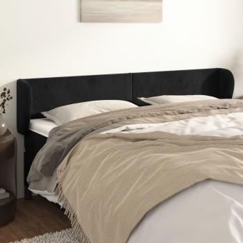 Cabecero de terciopelo negro 183x23x78/88 cm Vidaxl Negro
