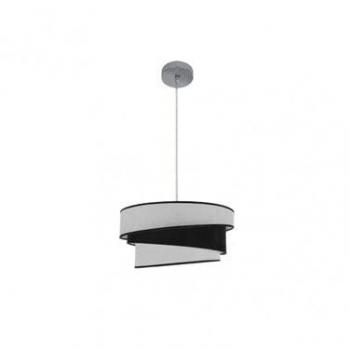Lámpara Colgante Hara Moderna 1xe27 Cromo/Blanco-Negro 40x40 cm