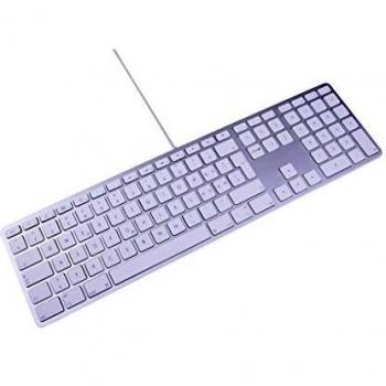 Teclado USB LMP KB-1243 QWERTZ Alemán Blanco con Ziffernblock y USB-Hub