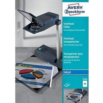 Lámina Transparente A4 para Proyector Inkjet, 0,11 mm, con Sensorstreifen, 50 Hojas