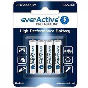 Everactive Pro Alkaline LR03 / AAA 1.5V High-Performance Long-Lasting Batteries, Pack of 4