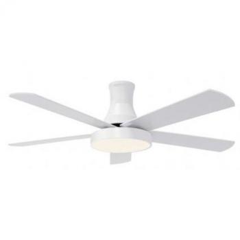 Ventilador de Techo HJM VT562, 65W, 132cm, con Luz, Bajo Consumo, Motor DC, Silencioso, 6 Velocidades, Temporizador, Mando a Distancia - Blanco
