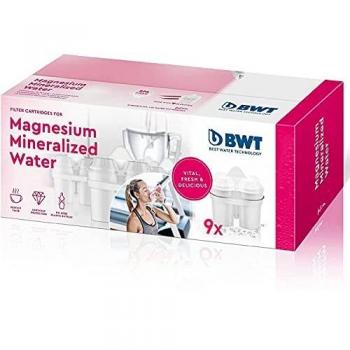 BWT - Pack 9 Filtros con magnesio que mejora sistema inmurológico, reduce cal, cloro, impurezas del agua y mejora sabor - Pack para 9 meses