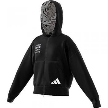 adidas Jg A TP Coverup Sudadera, Niñas, Negro/Blanco, 164