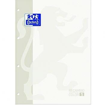 Oxford Recambio Color-1, Encolado, A4, Cuadriculado 5X5, Blanco