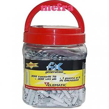 Kit de Anclajes Nylon T6/VA con Tornillo 6x30mm - 300 Piezas