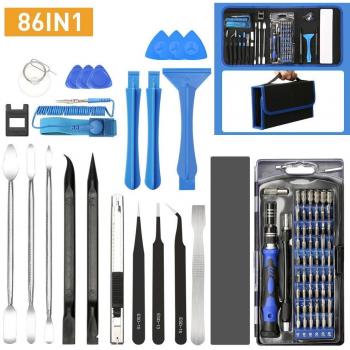 E·Durable 86in1 Destornillador de precisión Completa reparación de electrónica Profesional Herramientas Completa Bolsa de Oxford portátil para reparación iPhone, iPad, Reloj, Tablet PC, MacBook