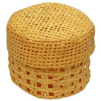Mopec A72.27 - Cajita redonda de rejilla en color ocre, pack de 12 unidades