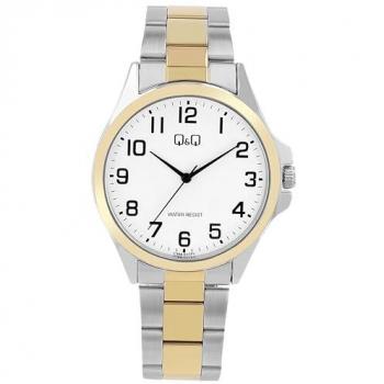 Reloj de Hombre Q&Q® by CITIZEN Cuarzo Analógico Bicolor Blanco con Correa de Acero Inoxidable y Resistencia al Agua 3 Bares Clásico