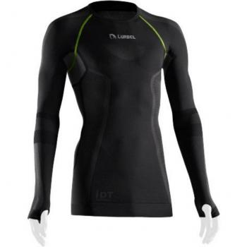 Camiseta interior térmica Lurbel Cristallo manga larga negra y verde, talla S