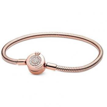 Pulsera Pandora Moments Cadena de Serpiente 17cm con Recubrimiento en Oro de 14K y Circonitas Cúbicas Brillantes