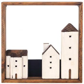 Cuadro Pared Casas Marrón de Madera 36*5*36cm - Signes Grimalt By SIGRIS Cuadro 25693