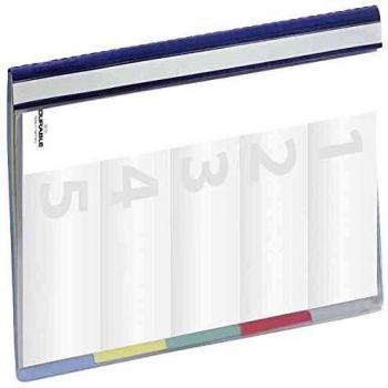 Carpeta dossier fastener plastico Duraclip Din A4 con 5 separadores e indice lomo color azul pack de 5 unidades