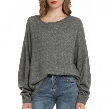 Woolen Bloom Jersey Punto Mujer Invierno Jersey Rayas Camiseta Manga Larga Sueter Basico Suelto Jerseys Camisa Tops Pull-Over Suéter Mujer Primavera Otoño Gris Oscuro