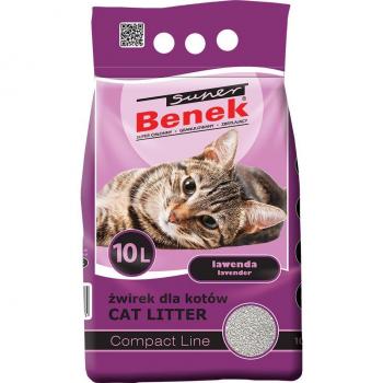 Super Benek Compact Lavender Scent Clumping Cat Litter - 10L (Approx. 8kg)