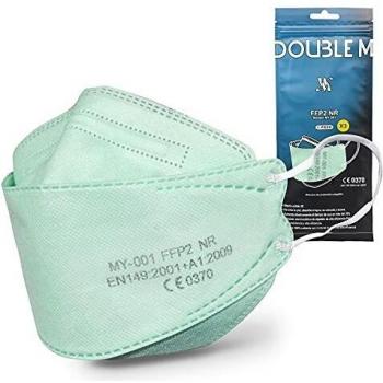 DOUBLE M Mascarillas FFP2 NR Certificación CE 0370 Uso No Médico 3, 5, 10, 20, 50 o 100 pcs, filtración ≥ 95%, comoda ligera, Filtro Multicapa, Uso Personal, Mascarillas Facial Protección