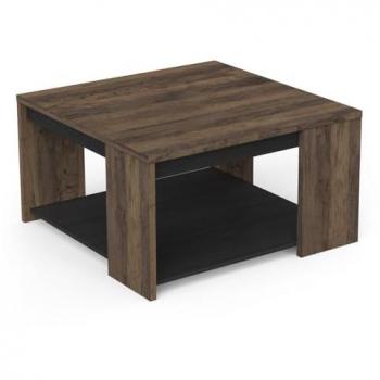 Mesa de centro cuadrada Calicosy 80x80 cm - Marrón - Altura 44,2 cm
