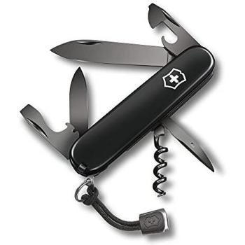 Victorinox Spartan Onyx Black - Navaja Multifuncional de Bolsillo, 12 Herramientas Integradas, Color Negro, Modelo 1.3603.31P