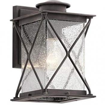 Aplique de cristal para exterior Argyle pequeño, zinc, IP44, E27